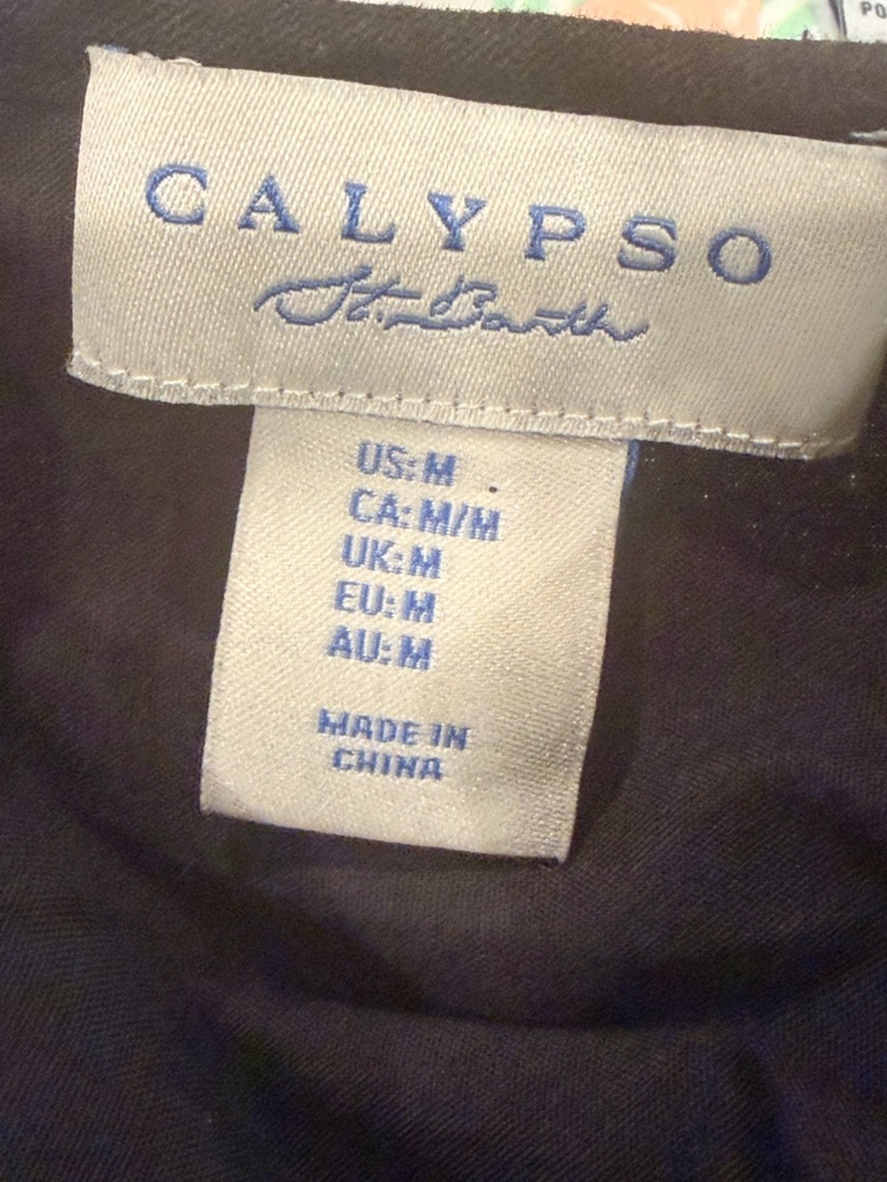 Calypso St. Barth Black Deess with Palm Tree Embroidery - Picture 4 of 4